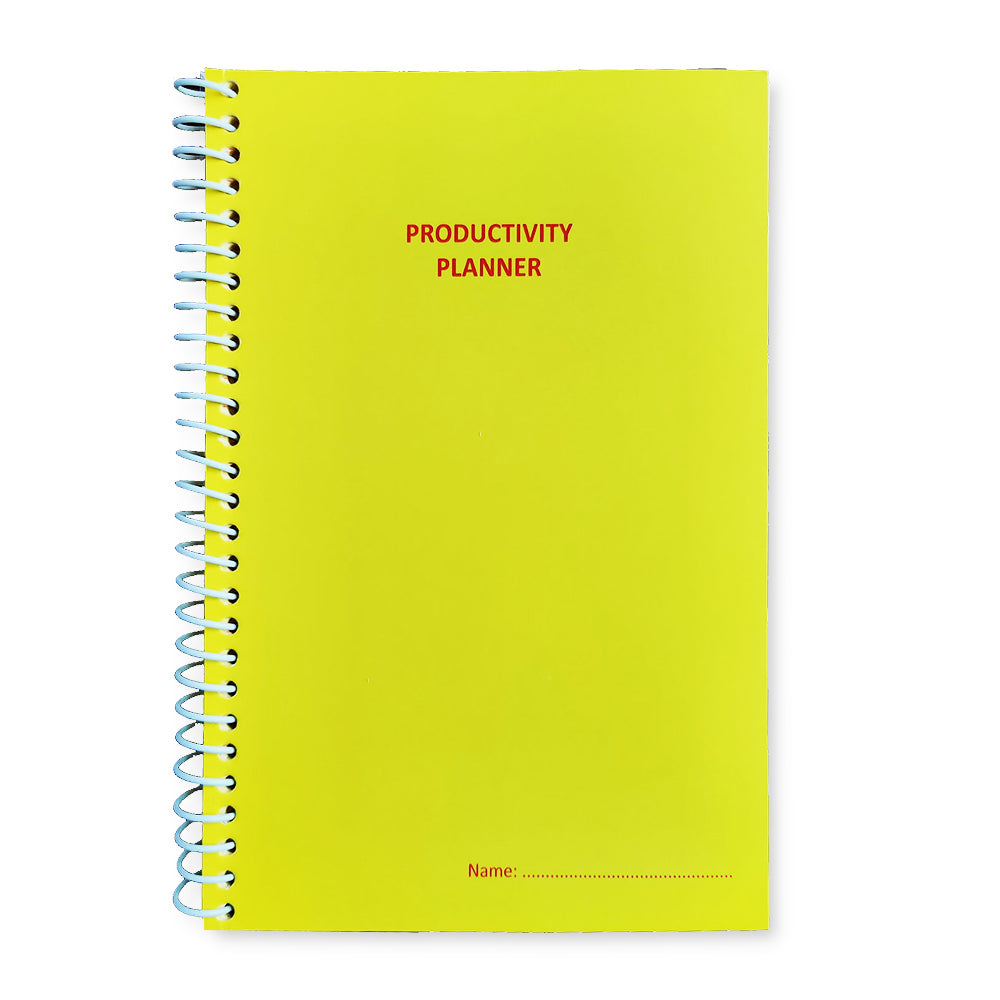 Productivity Planner - Yellow Diary with Red Ink (Qnet)