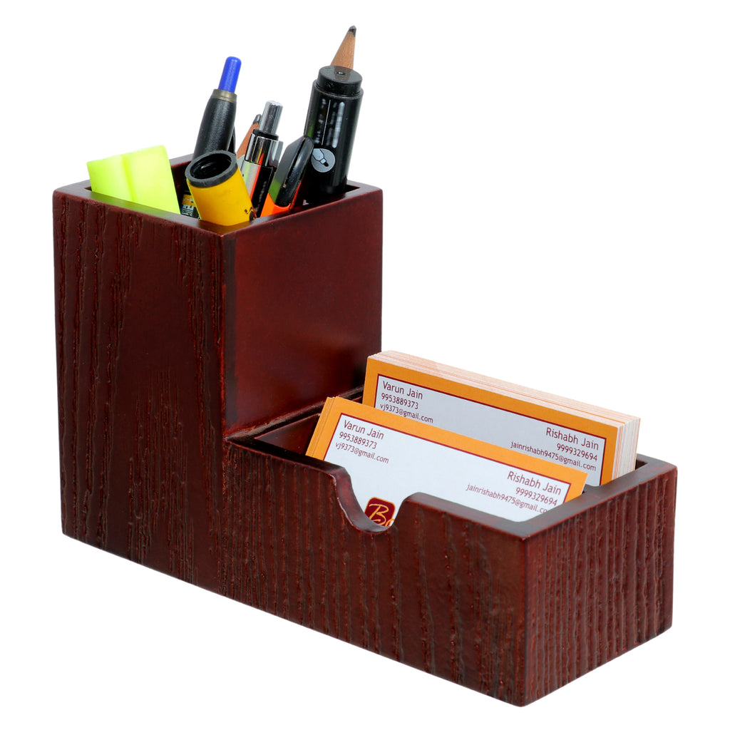 Multipurpose Wooden Pen Stand | Card Holder