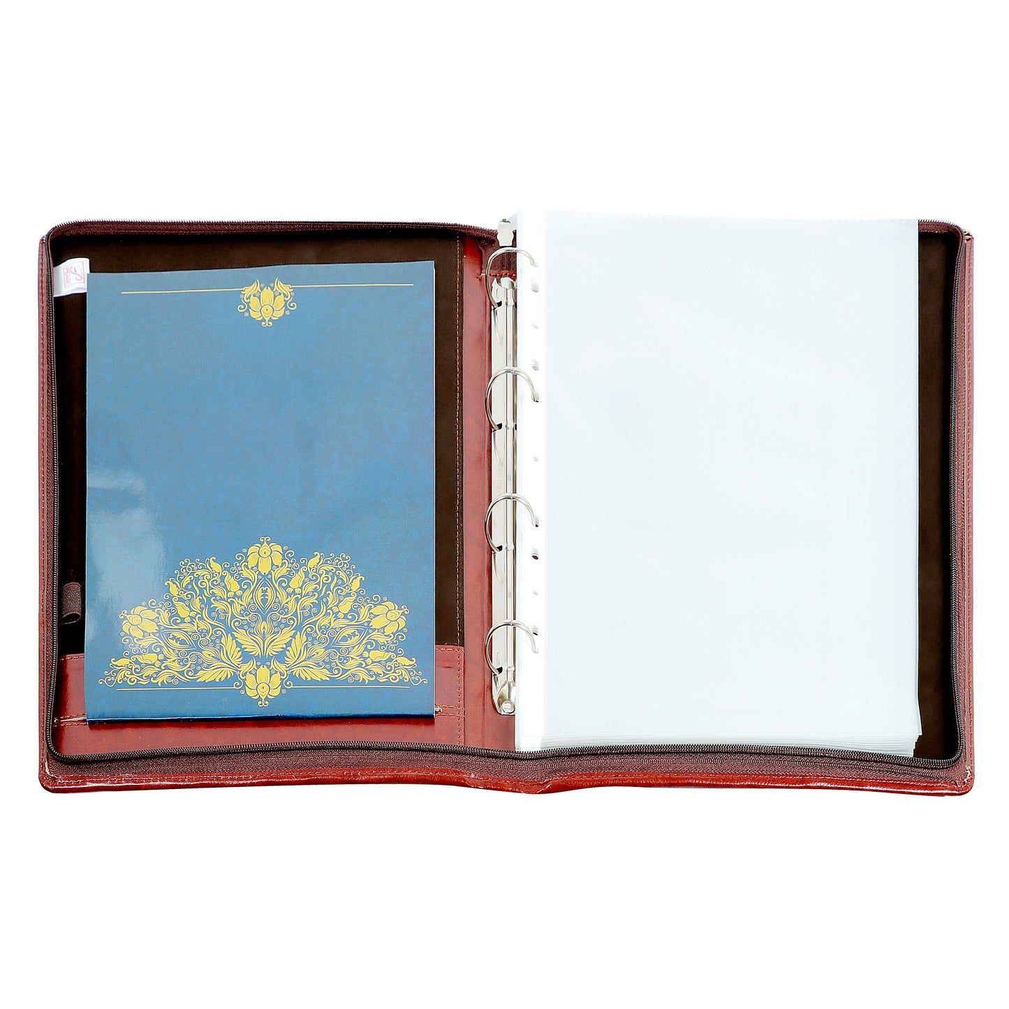 Zip-Up A4 Document Folder (Tan -  Smooth Leather)