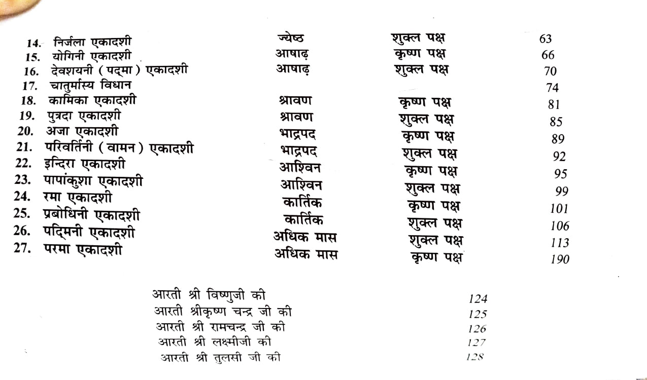 12 Mahino Ki Ekadashi Vrat Kathayein Mahatmay Sahit [Hindi]