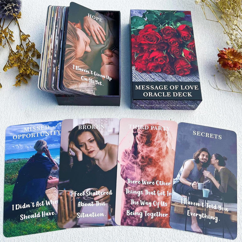 Message of Love Oracle Deck - Laser Paper Cards (Hidden Love Messages Oracle Deck, Twin flame, Seperation)