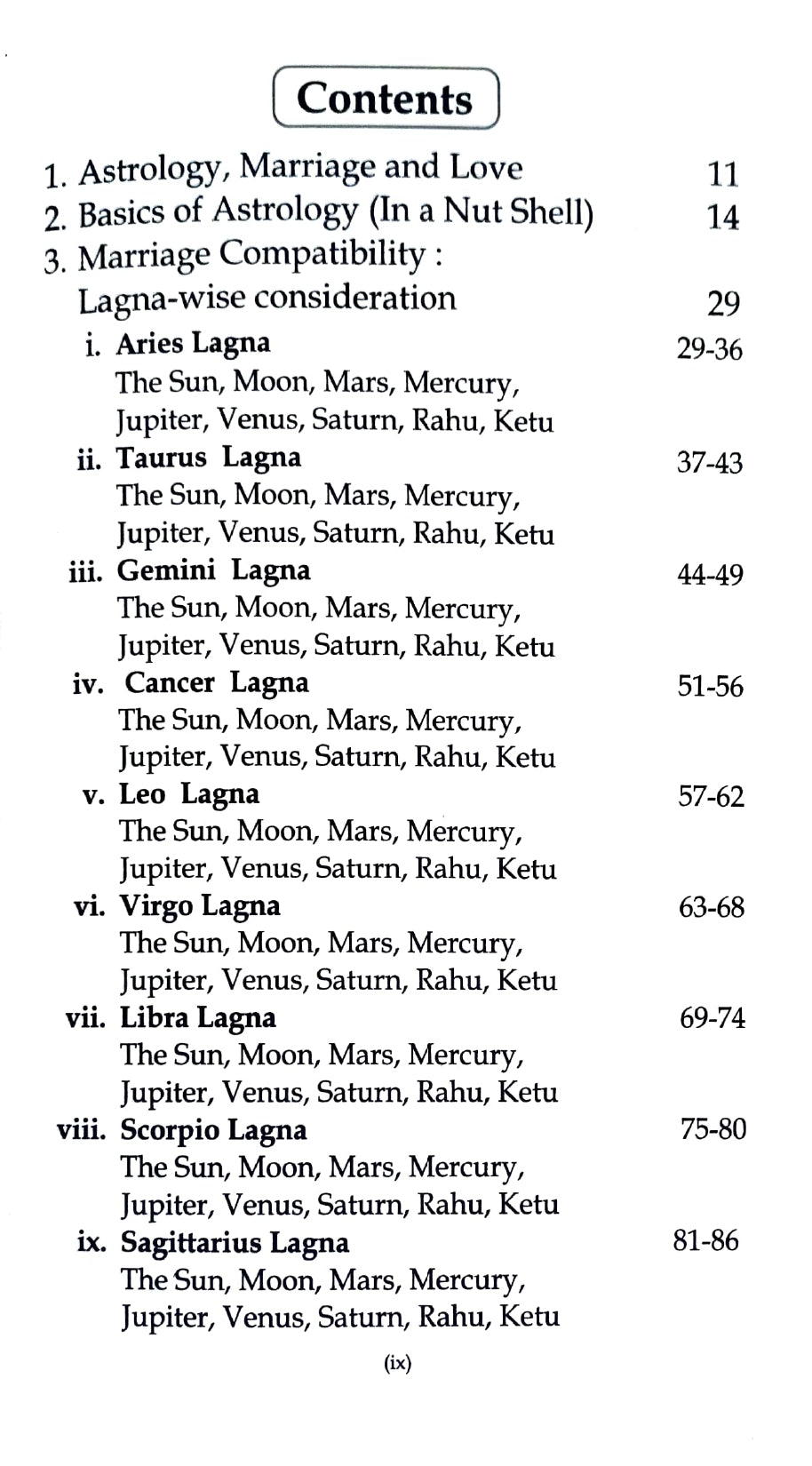 An Astrological Mannual for Marriage & Love
