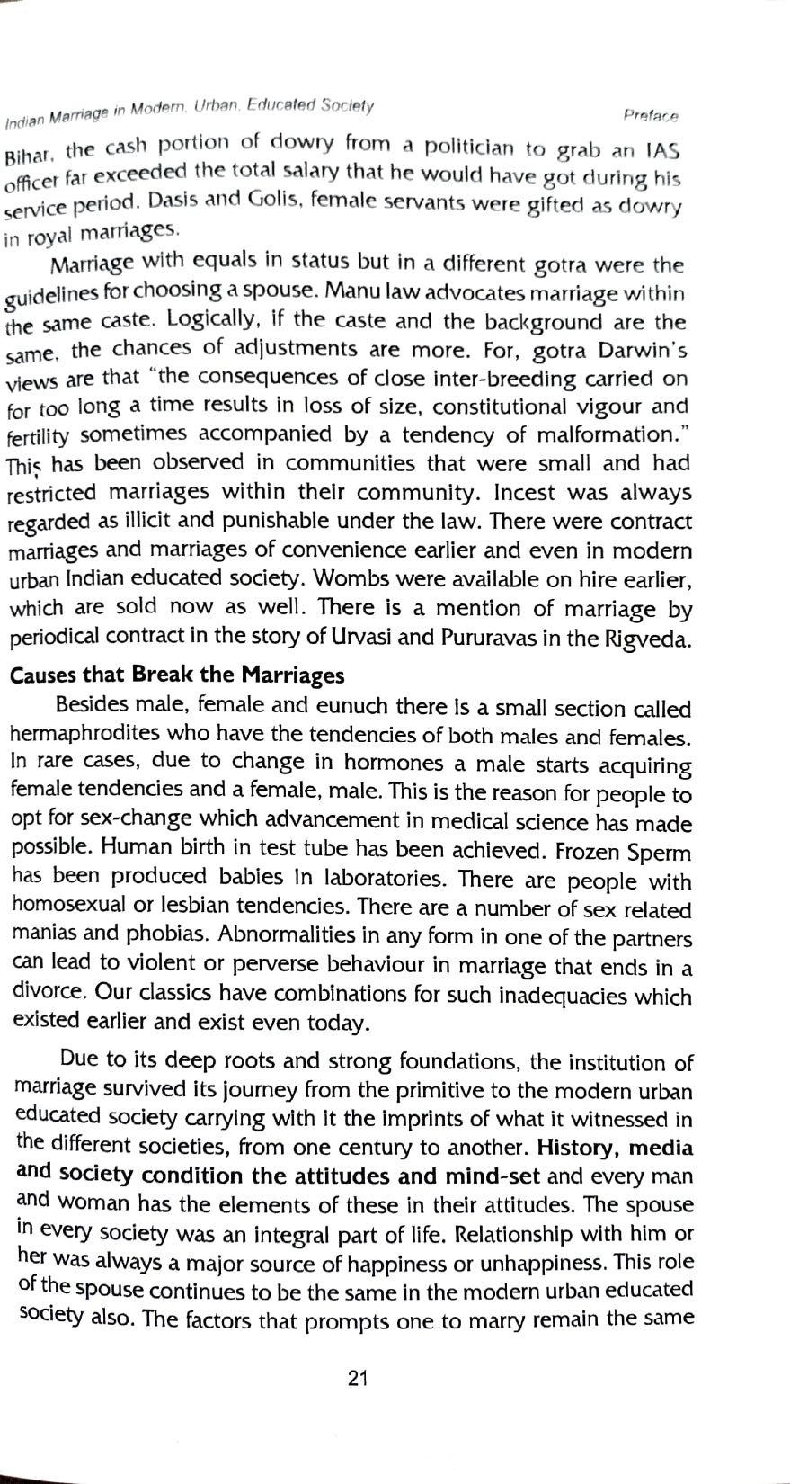 Indian Marriage in Modern, Urban, Educated Society [English]
