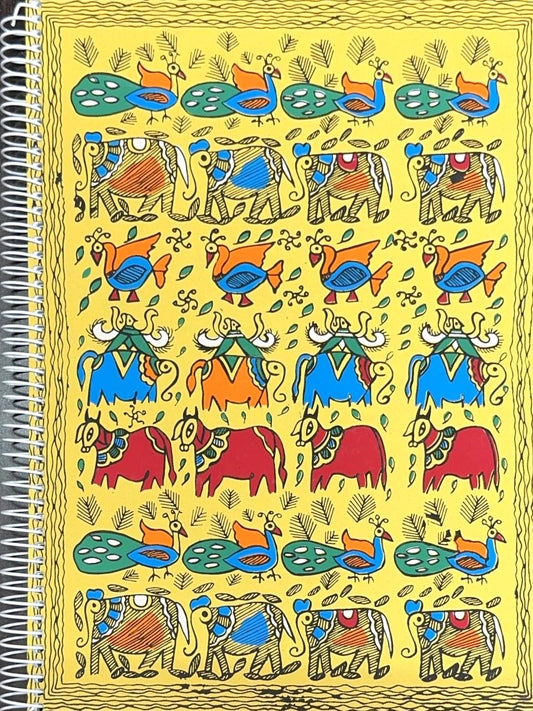 Madhubani A4 Spiral Notebook, 70 GSM, 300 Pages